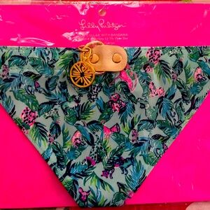 Lilly Pulitzer Dog Collar With Bandana NWT